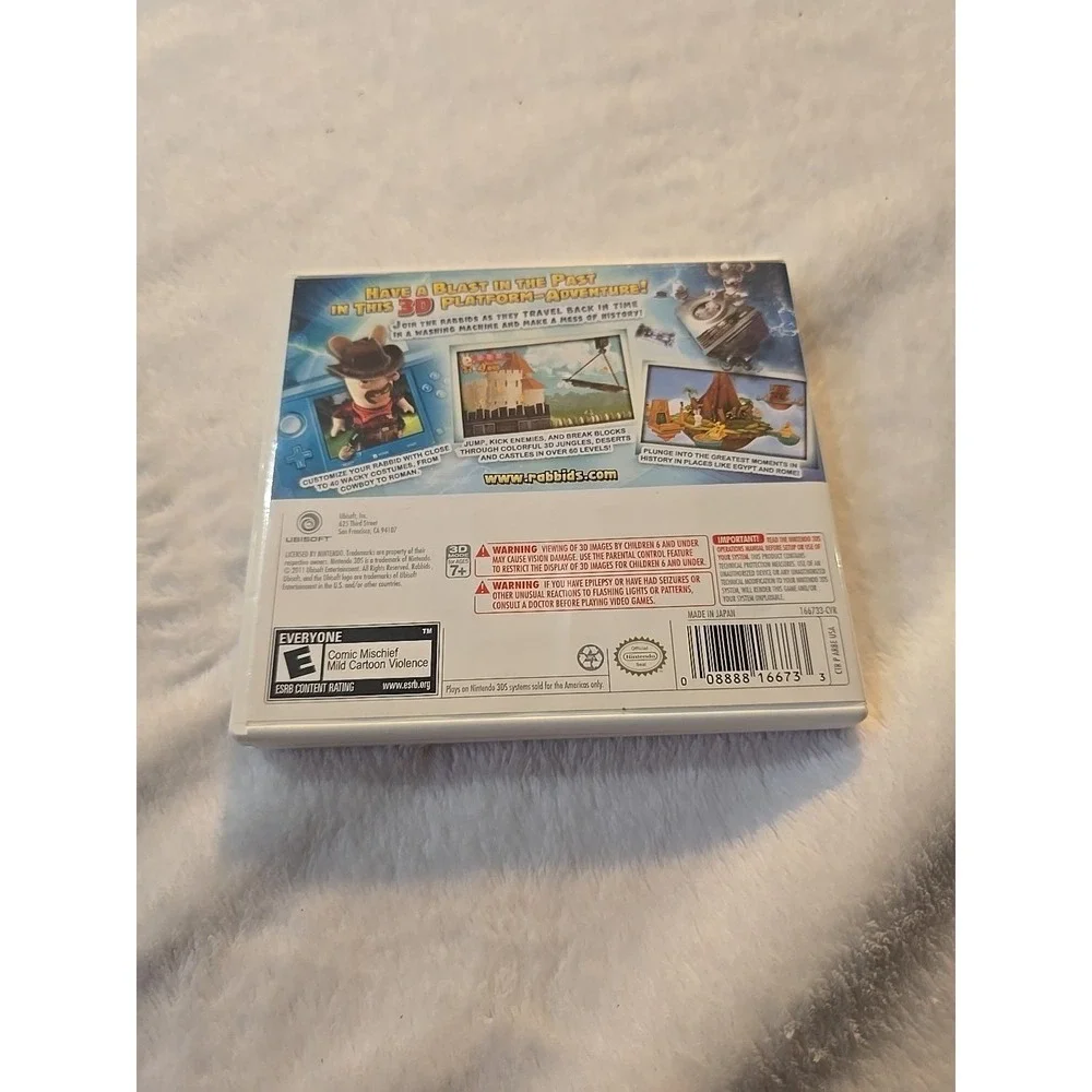 Rabbids: Travel in Time 3D (Nintendo 3DS) XL 2DS Game with Case
